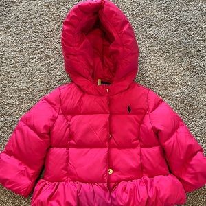 Ralph Lauren 12 month baby puffer coat pink